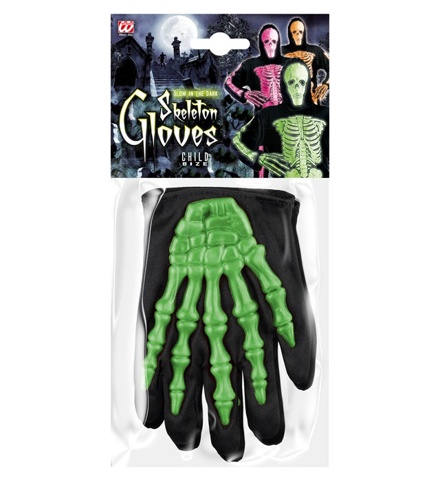 Neon 3D Skeleton Gloves 3 Colorsass.- Child Size