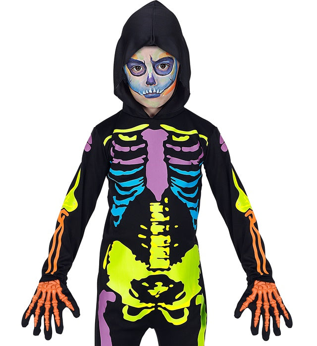 Neon 3D Skeleton Gloves 3 Colorsass.- Child Size