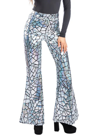 Disco Darling Mirror Flared Trousers for Women
