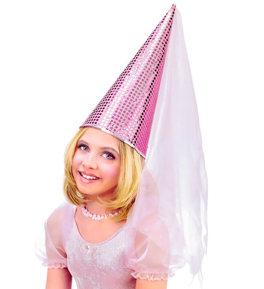Sequin Fairy Hat With Veil Lightblue & Light Pink Ass.