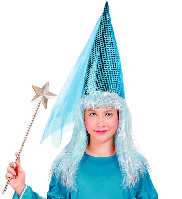 Sequin Fairy Hat With Veil Lightblue & Light Pink Ass.
