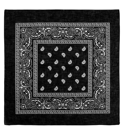 Black Bandana 55X55 Cm - 100% Cotton
