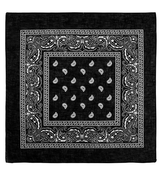 Black Bandana 55X55 Cm - 100% Cotton