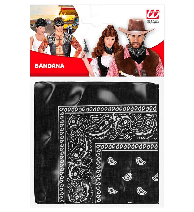 Black Bandana 55X55 Cm - 100% Cotton