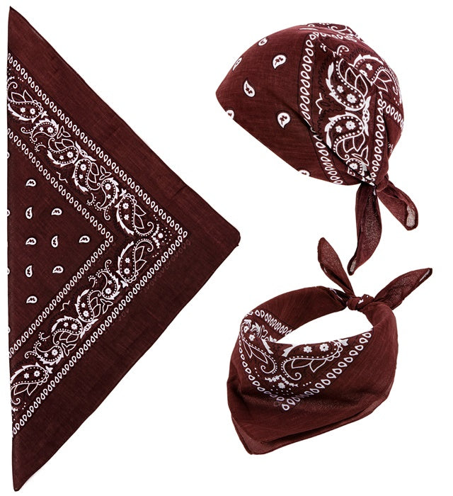 Brown Bandana 55X55 Cm - 100% Cotton