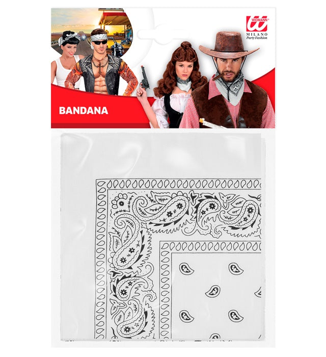 White Bandana 55X55 Cm - 100% Cotton