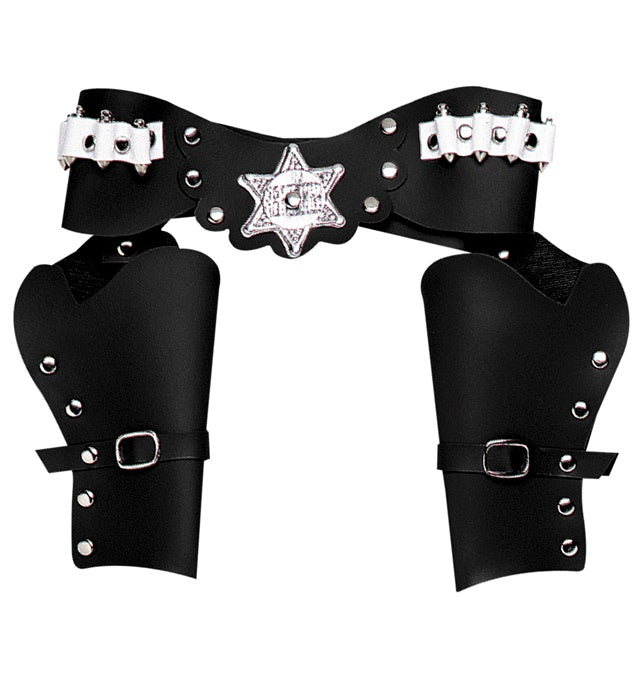 Black Deluxe Cowboy Double Pistolholster Adult Size