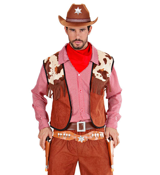Brown Deluxe Cowboy Double Pistolholster Adult Size