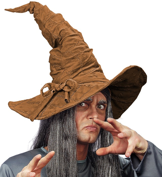 Suedelook Wizard/Witch Hat - Brown Color