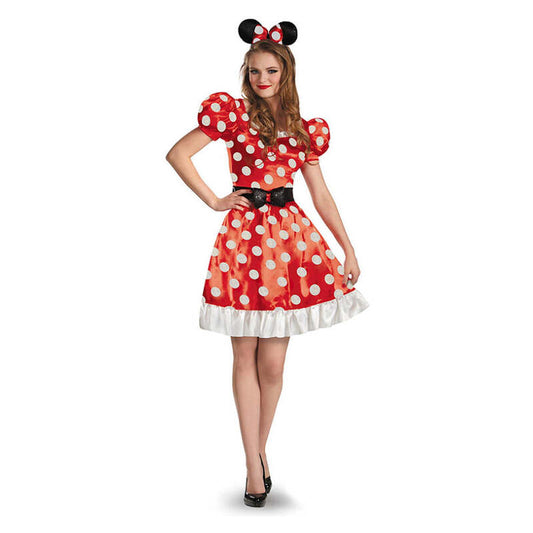 Minnie Mouse Costume Adult Disney Classic Red Dress Belt And Headband 1