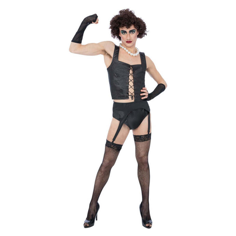 Rocky Horror Show Frank N Furter Costume Necklace Corset Glovettes Pants Suspender Belt 1