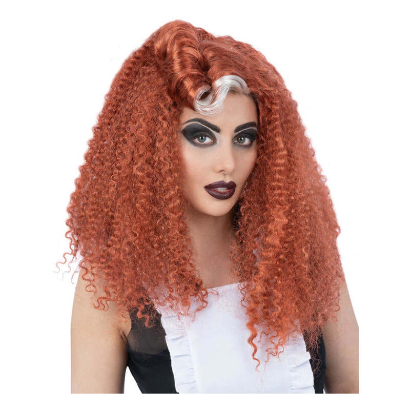 Rocky Horror Show Magenta Wig Red Long Wavy with Victory Roll 1