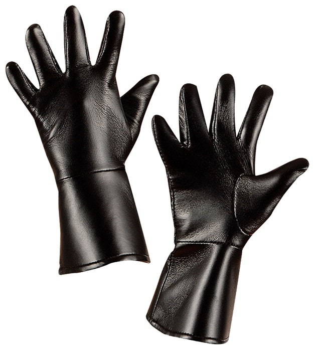 Black Character Gloves Leatherlook - Child Size