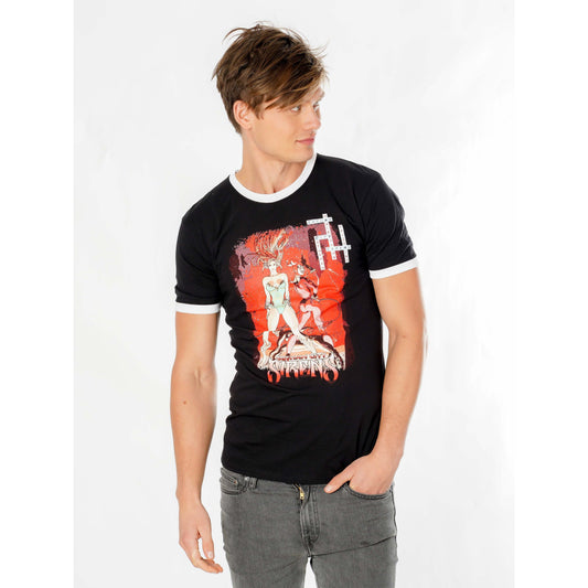 Sirens Crossword Black Ringer T-Shirt 1