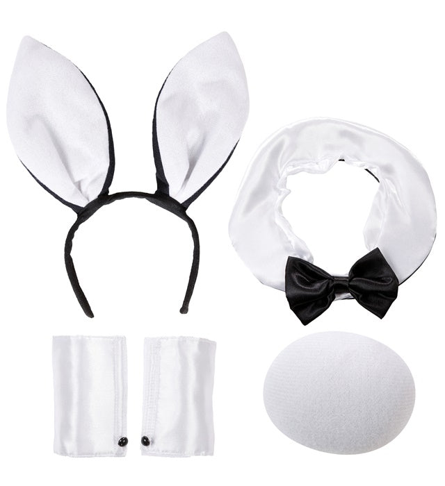 Bunny Set  Ears, Collar With Bowtie, Tail, Cuffs 