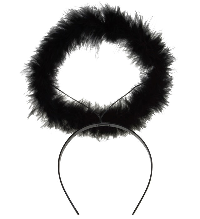 Black Marabou Halo