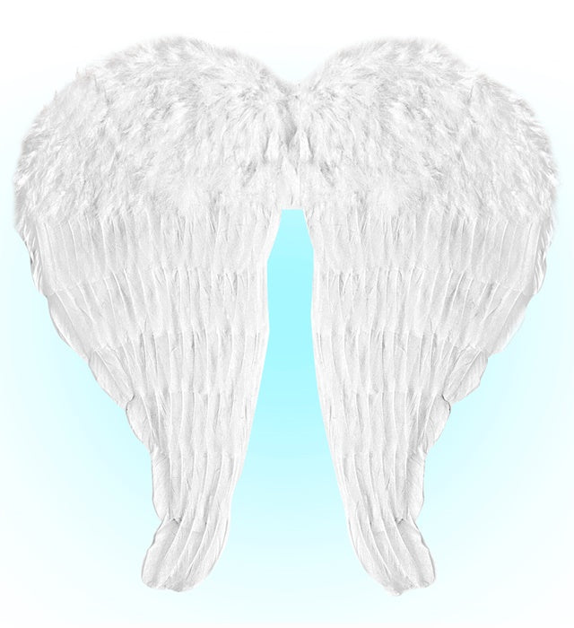 Bendable White Feather Wings 60X46 Cm