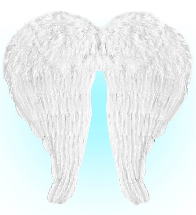 Bendable Maxi White Feather Wings 66X62 Cm