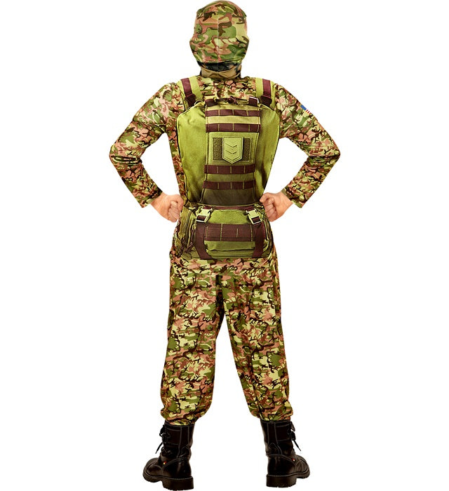 Combat Soldier  Muscle Shirt, Pants, Hooded Mask 