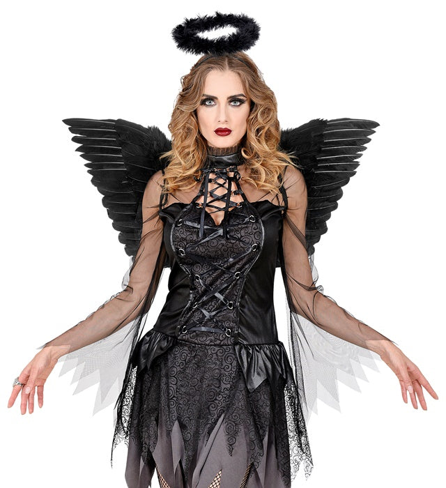 Black Feathered Wings 78X36 Cm