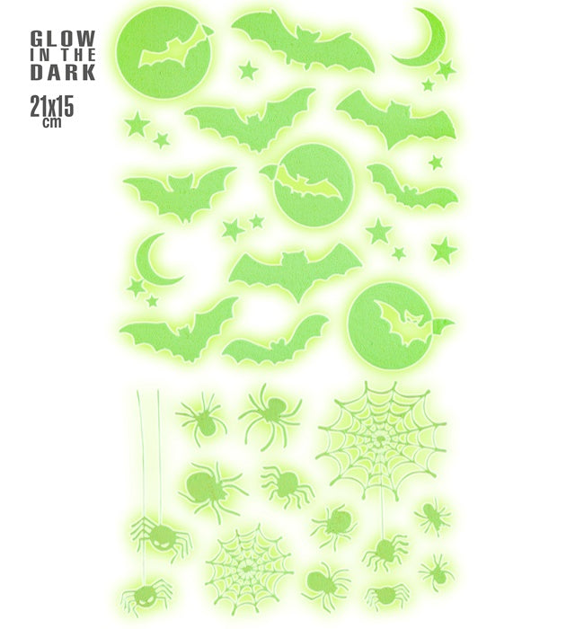 Glow In The Dark Halloween Decor Stickers 21X15 Cm