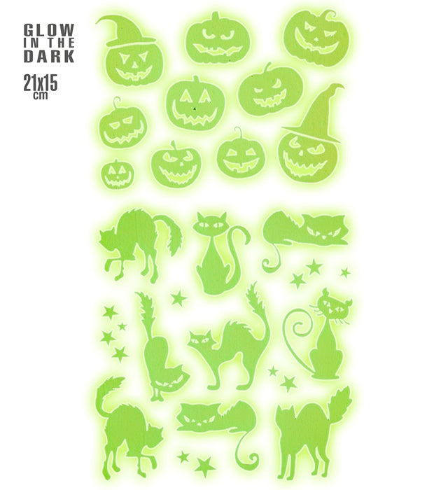 Glow In The Dark Halloween Decor Stickers 21X15 Cm