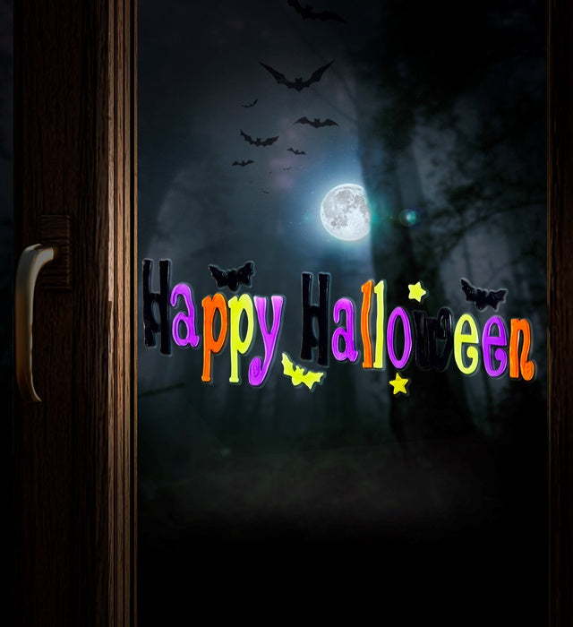 Happy Halloween Gel Window Sticker 50X15 Cm