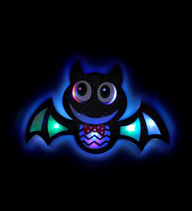 Bat Wall Decoration With 9 Bliinking Multicolor Led Lights 28X17 Cm