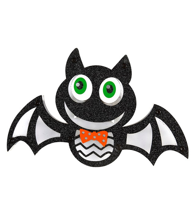 Bat Wall Decoration With 9 Bliinking Multicolor Led Lights 28X17 Cm