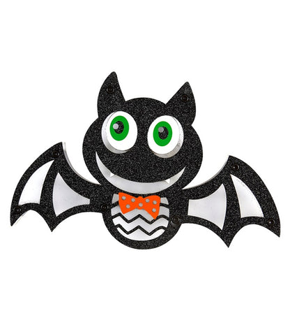 Bat Wall Decoration With 9 Bliinking Multicolor Led Lights 28X17 Cm