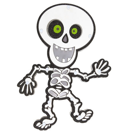 Skeleton Wall Decoration With 6 Bliinking Multicolor Led Lights 29X21 Cm