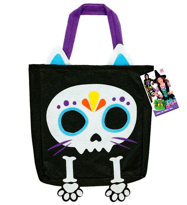 Bag Trick or Treat Cat Skeleton for Kids Image 2