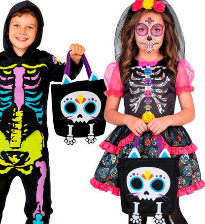 Bag Trick or Treat Cat Skeleton for Kids Image 3