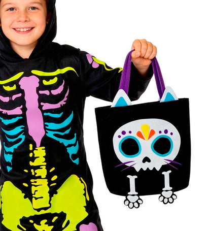 Bag Trick or Treat Cat Skeleton for Kids Image 5
