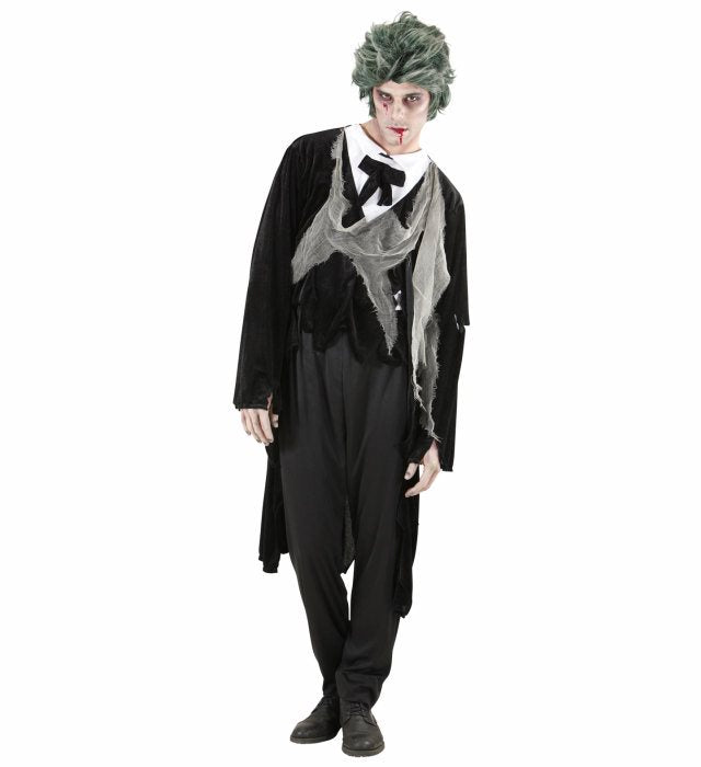 Zombie Gentleman  Tattered Jacket With Shirt, Vest, Bow Tie And Gauze 