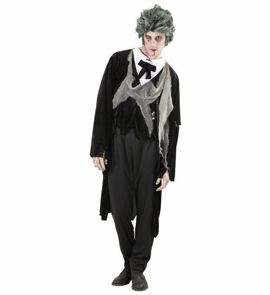 Zombie Gentleman  Tattered Jacket With Shirt, Vest, Bow Tie And Gauze 