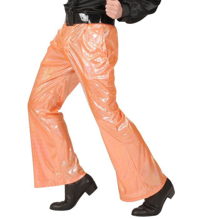 Orange Holographic Fabric Pants