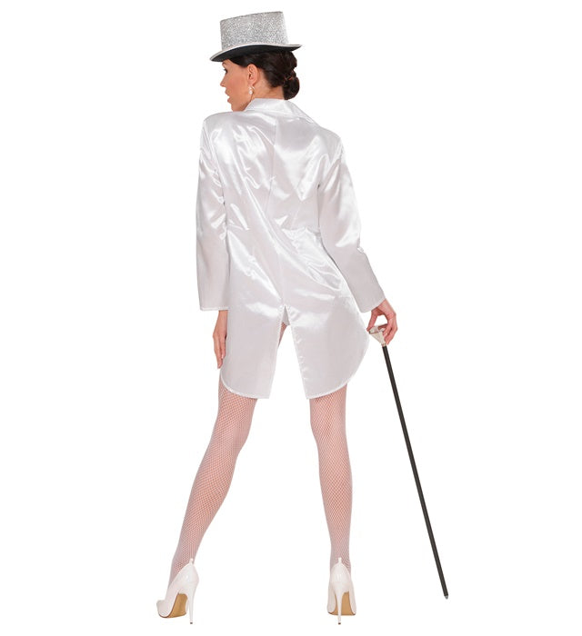 Women'S White Satin Tailcoat