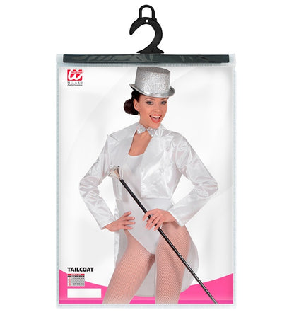 Women'S White Satin Tailcoat