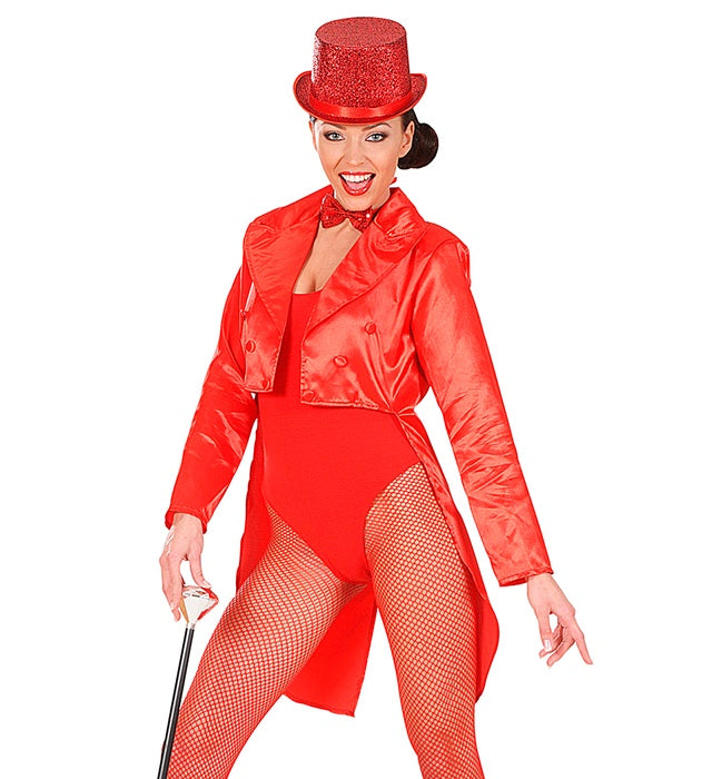 Women'S Red Satin Tailcoat