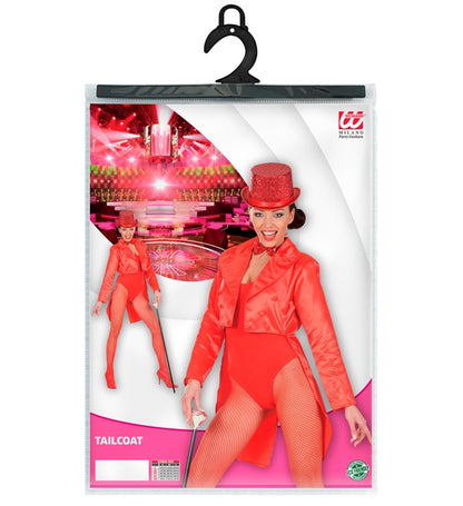 Women'S Red Satin Tailcoat
