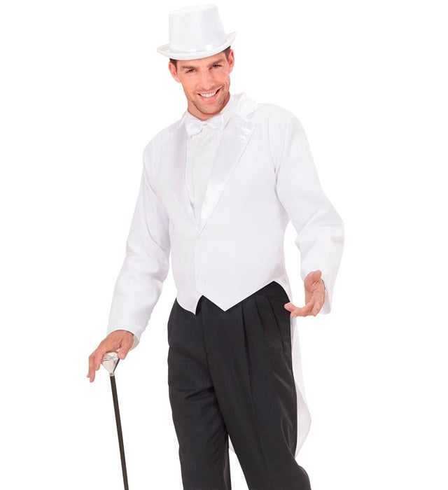 White Satin Lined Tailcoats With Satin Collar