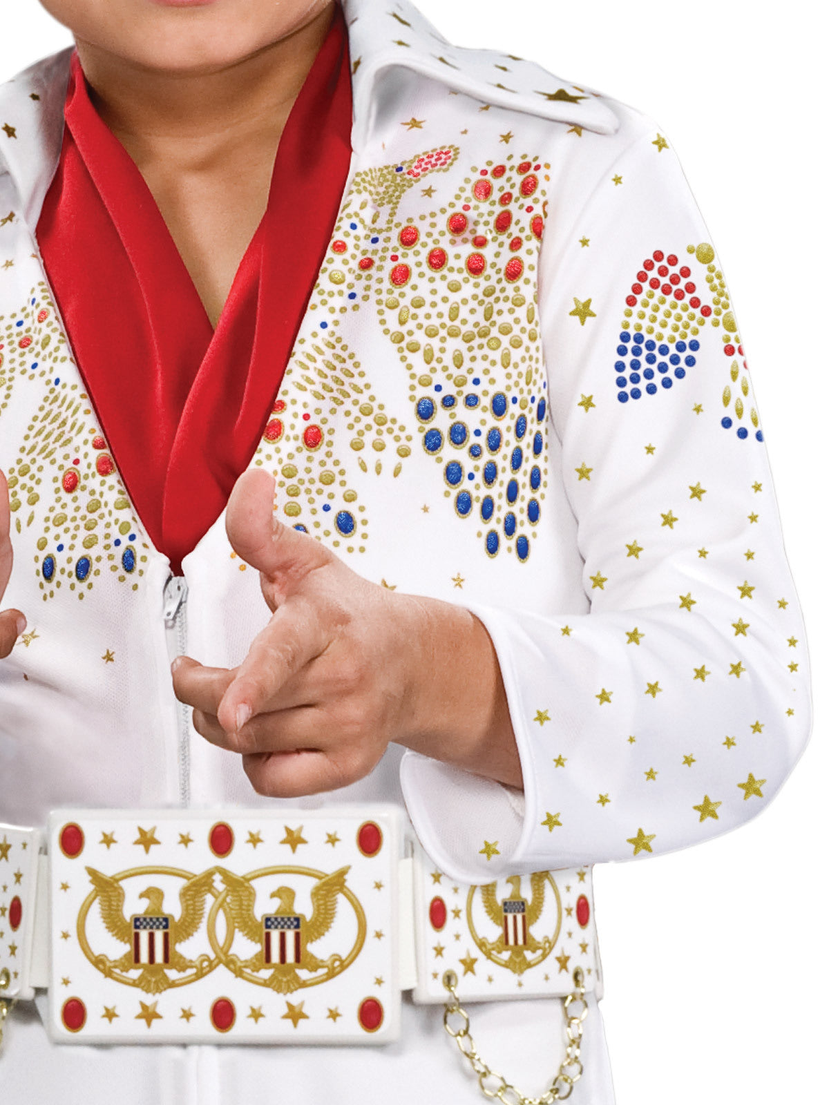 Elvis Costume Kids Deluxe White Jumpsuit 3
