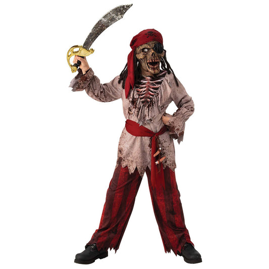 Zombie Pirate Costume Kids Skeleton Deckhand 1