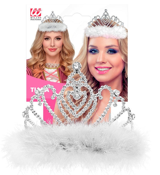 Tiara With White Marabou