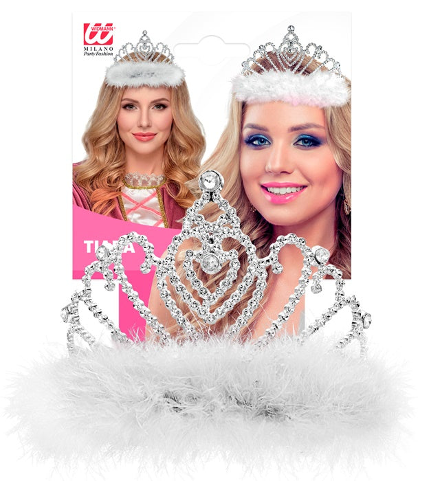 Tiara With White Marabou