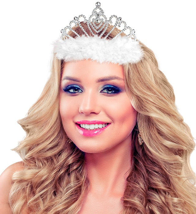 Tiara With White Marabou