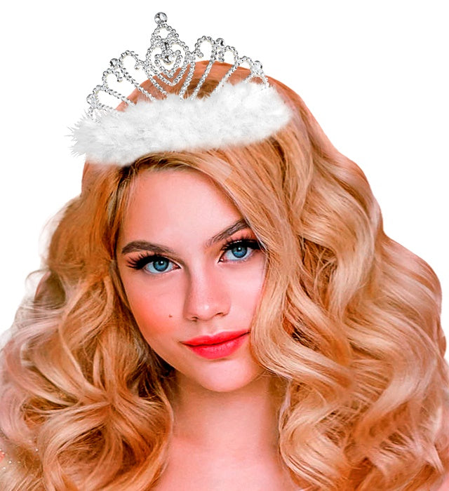 Tiara With White Marabou