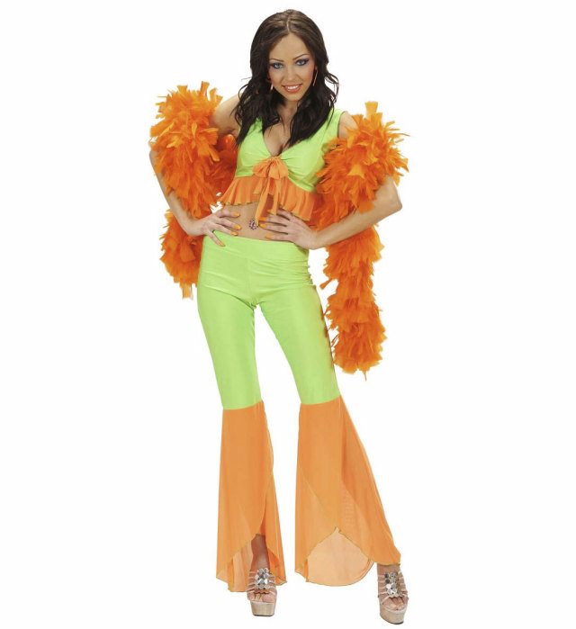 Samba De Janeiro Elastane  Neon Green & Orange Tops & Pants 