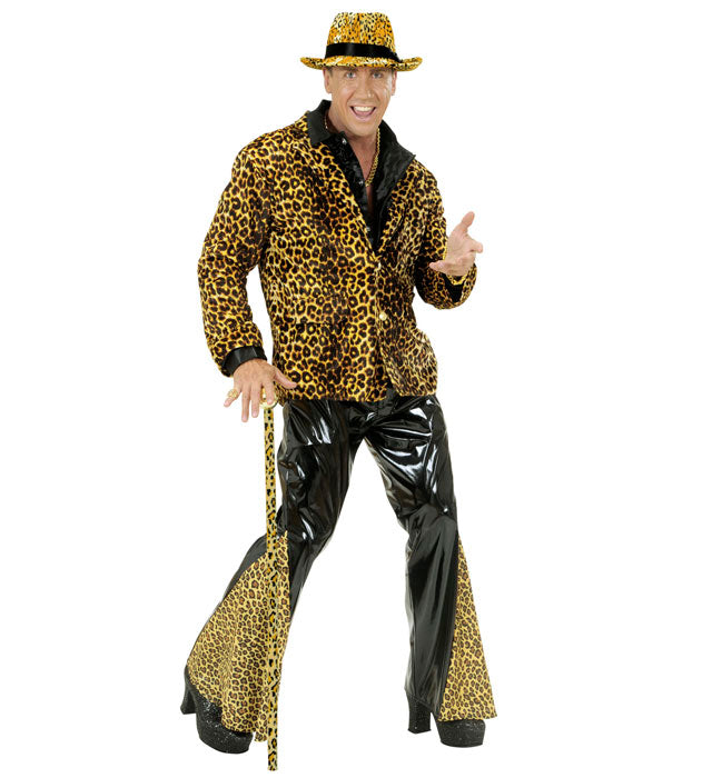 Leopard Bell Bottom Pants Vinyl